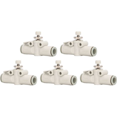 Lot de 5 vannes de régulation de débit d'air en PVC, raccords pneumatiques à changement rapide pour conduits d'air. (1/5)