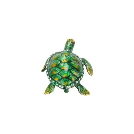 Boîte à bijoux en alliage de zinc en forme de tortue, petite boîte de rangement, objet de décoration pour la maison. (1/5)