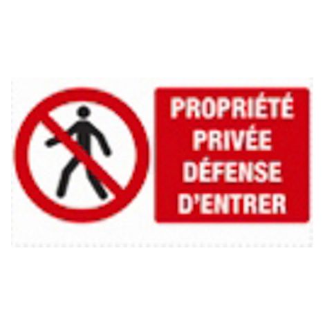 Plaque 330x200 'Propriété privée Défense d'entrer' VINMER - 386005