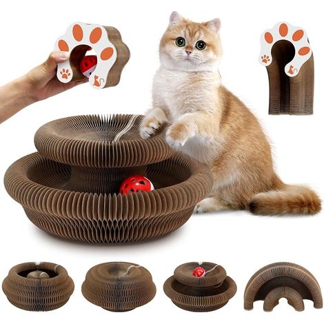Cat Scratching Post Cardboard with Ball, Cat Toys (1/5)