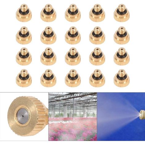Buse d'Atomisation en Laiton, 20 Pièces, Filetage 10/24 UNC, 0,4mm, Acier Inoxydable, pour Système de Refroidissement et Irrigation Jardin (1/5)