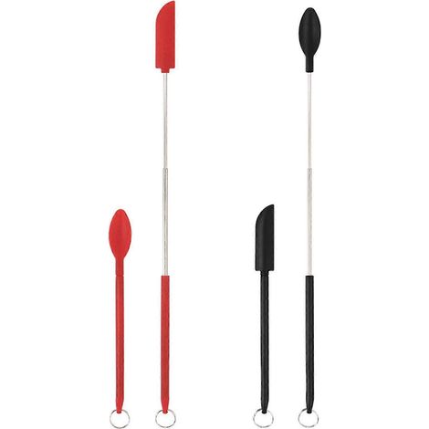 Mini spatule télescopique en silicone, racloir à gâteau double usage pour crème. (1/5)