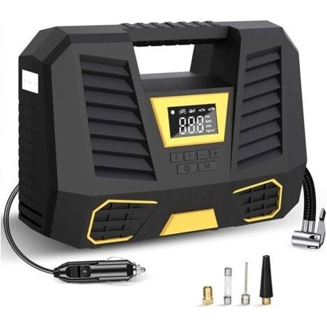 Compresseur D’air Portatif,12v 150psi Compresseur Voiture, Digital Portable Gonfleur Pneus, Mini Compresseur À Air Avec Lampe Led,Pompe Électrique Auto Pour Pneus De Moto, Voiture, Velo (1/4)