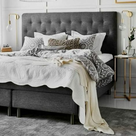Cabecero de cama tapizado antimanchas Paris 18070 gris marengo