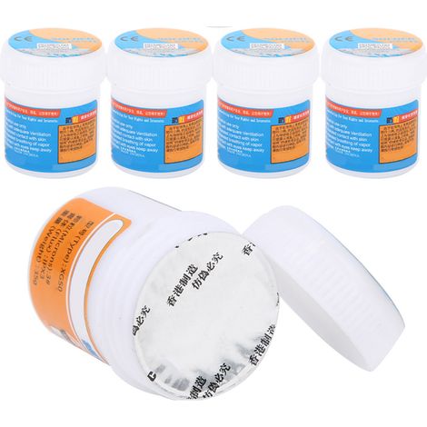 5 sachets de flux de pâte à braser XG-50 pour le reballage de composants BGA SMT à l'étain (20–38 µm Sn63 IPX3) (1/5)