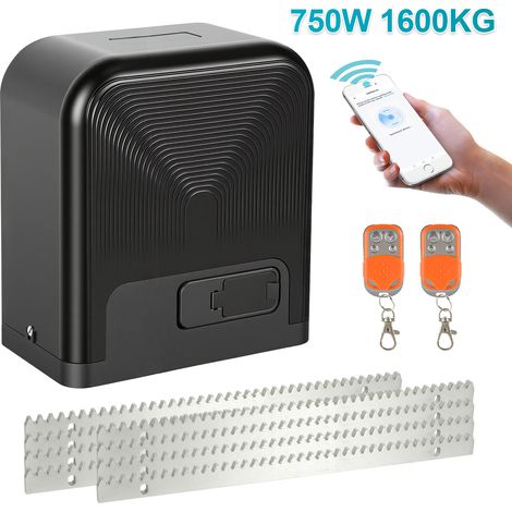 Randaco Schiebetorantrieb Set - 750W Motor, bis 1600 kg, WiFi mit 2 Schlüssel und Fernbedienung, Hoftorantrieb, Torantrieb, Schiebetor, Toröffner Alarmleuchte