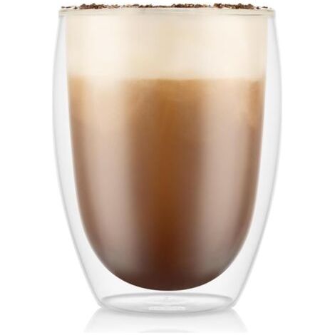 Verres Double Paroi 6 pièces – Tasses Latte 350ml – Verres Thermiques – Borosilicate Soufflé à la Bouche
