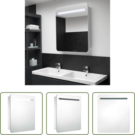 vidaXL LED-Beleuchtung - LED-Spiegelschrank 68x9x80 cm (1/5)
