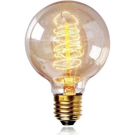 SABIR-Ampoule G80 40W E27 - Edison - Jaune - Classe énergétique A+ (1/4)