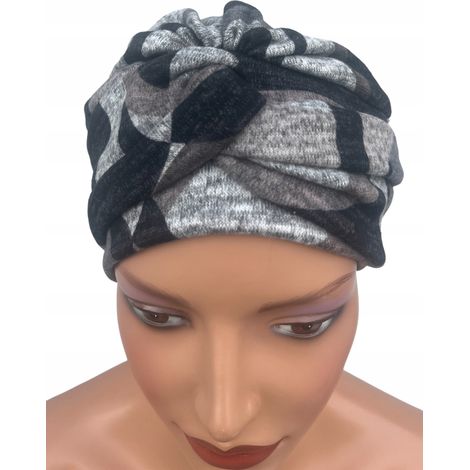 Elegante turbante para mujer Blanca 529, gorro de punto para cada mujer. (1/5)