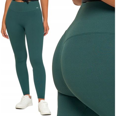 Leggings sportivi da donna a vita alta a coste, eleganti, Moraj S/M, verdi (1/5)