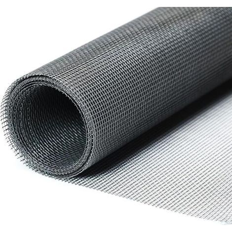 Fenster-Moskitonetz 250 cm x 120 cm, Moskitonetzrolle, zuschneidbar, insektensicher für Türen, Fenster und Erkerfenster – Grau (1/5)