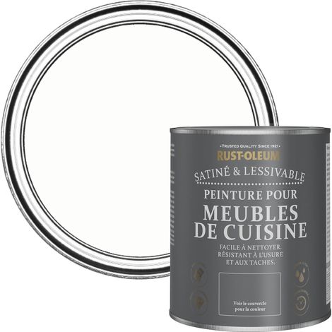Peinture Blanche pour Meubles de Cuisine, Finition Satinée - Craie Blanche 750ml (1/5)