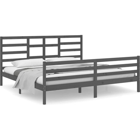 Maison Exclusive - Massivholzbett Grau 200x200 cm
