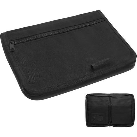 Carpeta para documentos de coche, Organizador de papel, Juego de 1, Múltiples compartimentos, pasaporte y tarjetas, Negro (1/5)