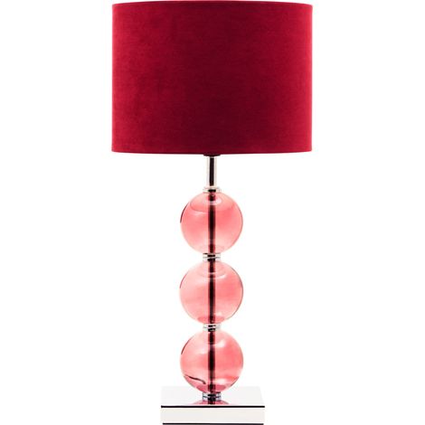 Premier Housewares Mistro Red Suede Effect Shade Table Lamp