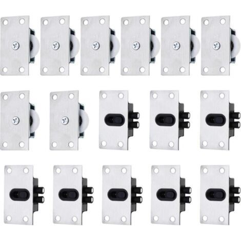 Lot de 16 roulettes de rechange pour porte coulissante - Accessoires de meubles pour armoires (1/5)