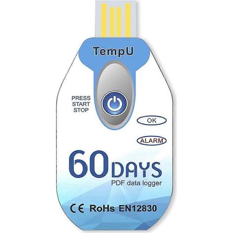 Enregistreur de données de température USB jetable PDF, thermomètre enregistreur TempU02, autonomie de 60 jours pour le froid (1/5)