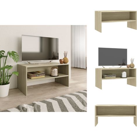 TV-Schrank Sonoma-Eiche 80x40x40 cm Holzwerkstoff - TV Schrank - Holzwerkstoff Möbel - Wohnraum Dekoration - Fernseher Standregal - Sideboard (1/5)
