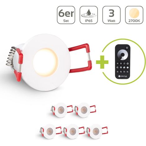 Einbaustrahler Mini Livorno 3W 2700K IP65 - Farbe: weiß - Anzahl: 6x (1/5)