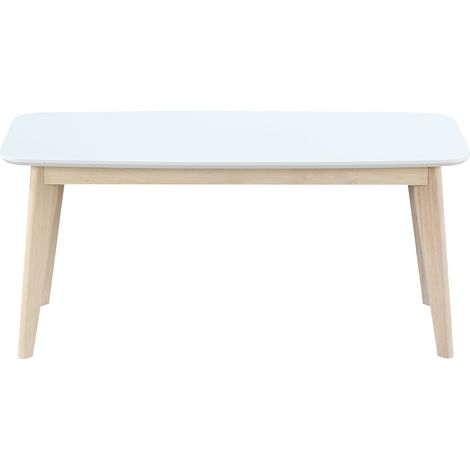 Banco diseño 100cm blanco y madera LEENA