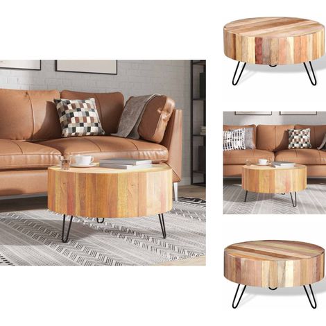 Table basse Bois de récupération massif - Table Basse Industrielle - Table Basse Design - Table Basse Vintage - Table Basse Bois Récupéré - Meubles Artisanaux (1/5)
