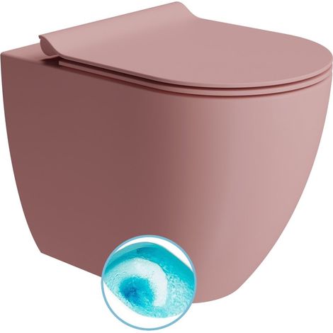Cuvette de WC PURA, Swirlflush, 36x55cm, Siphon en S/Siège en P, blush double mat (1/3)