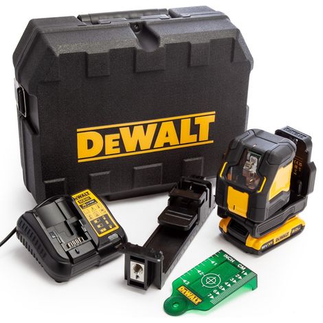 Dewalt DCLE34021D1 XR Compact Cross Line Green Laser 18V 1 x 2.0Ah Li-ion + Case (1/8)