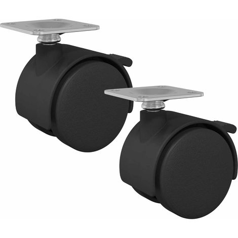 Rolle 2 pcs Schwarz 39,5 x 39,5 x 37,8 mm vidaXL