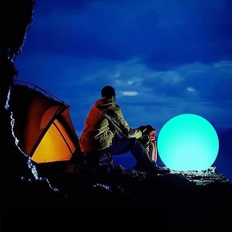 Boule lumineuse LED sphérique RGB multicolore avec télécommande, étanche et gonflable (1/5)