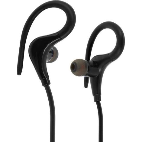 Ecouteurs Sport Bluetooth Oreillette Casque Noir - Télécommande + Micro (1/2)