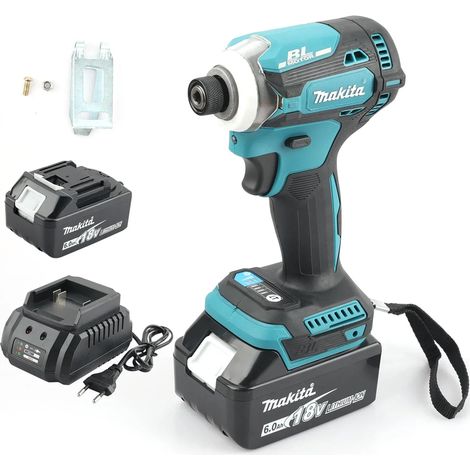 Visseuse à Choc Sans Fil 18V Makita DTD171, Tournevis Électrique Brushless avec Batterie et Chargeur, Éclairage LED