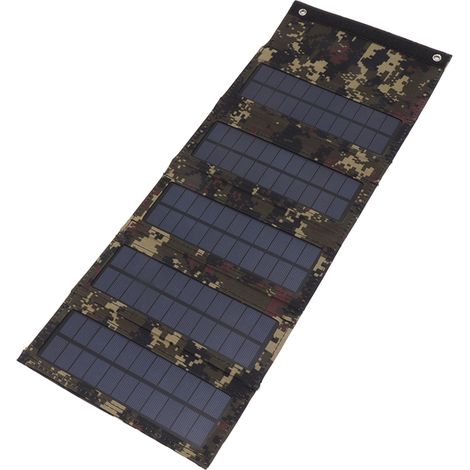Sac pour panneau solaire portable 50 W en silicium monocristallin, 5 sacs pliables pour une utilisation en extérieur, camouflage (1/5)