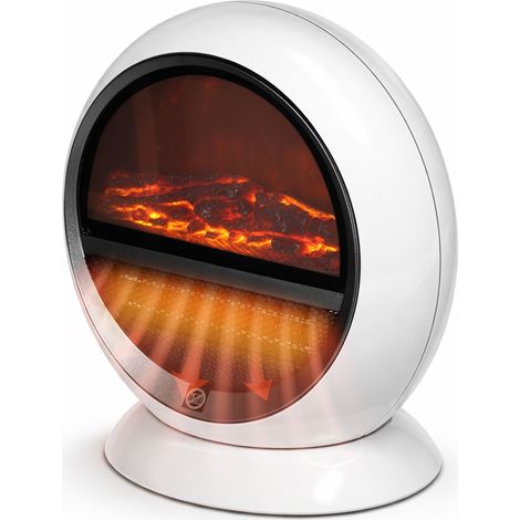 MONZANA® Heizlüfter Kamin Optik Elektrokamin LED Flammen Effekt 2 Heizstufen weiß Überhitzungsschutz Elektro Heizgerät Heizstrahler