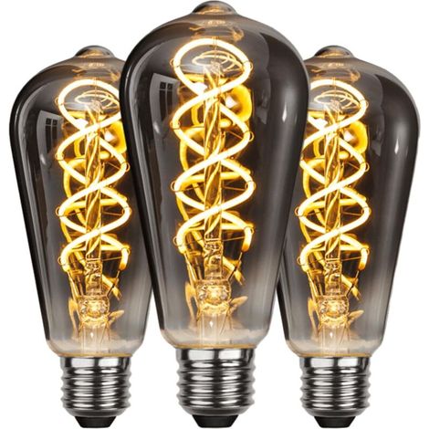 Ampoule LED E27 Vintage, Économie d'énergie, de Style Industriel, Ampoule E27 Lampe Décorative Rétro Antique, 6W pour Chambre Restaurant Café Bar Bistro, Filament Jaune, 3 Pièces [Classe énergétique A
