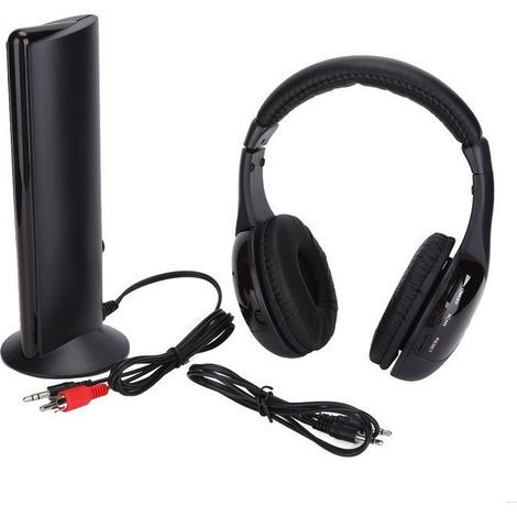 Casque sans fil 5 en 1 – Radio FM HiFi, basses profondes – Surveillance – PC, TV