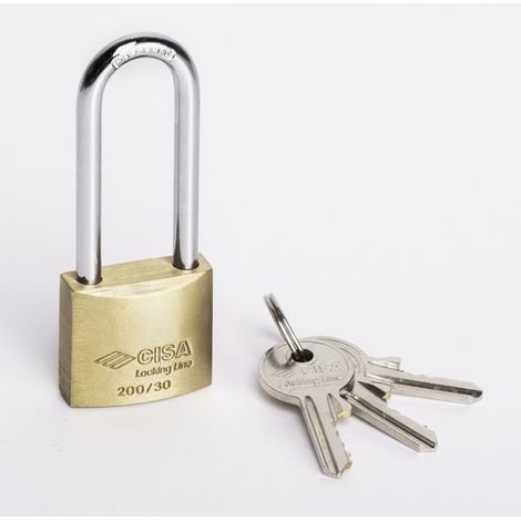 Lucchetto Arco Lungo Locking Line Pop 20011 Cisa Cromato 30 mm 12 Pezzi