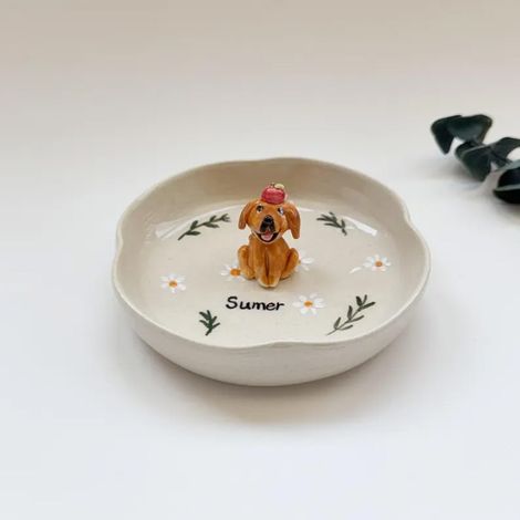 New Ceramic Ring Tray with Ceramic Pet Ring Tray, Jewelry Organizer (Type C)