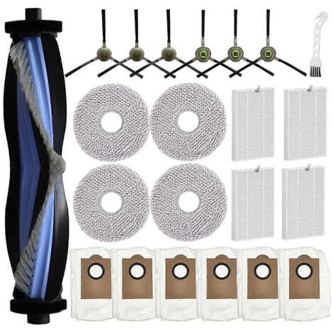 LAN Pour aspirateur robot Lefant M3 : 1 brosse principale, 4 filtres HEPA, 4 lingettes de nettoyage, 6 sacs à poussière, 6 brosses latérales, 1 outil de nettoyage (1/5)