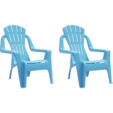 Lot de 2 Chaises de jardin,Chaise d'extérieur pour enfants bleu 37x34x44 cm PP CFW7495614 (1/5)