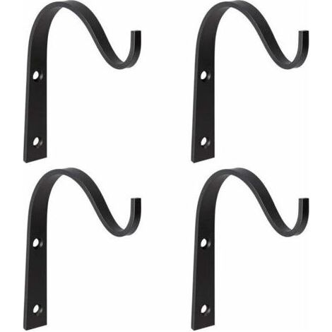 4 Pièces Suspension Murale Crochet Plante, Crochets De Suspension En Fer Forgé, Supports De Panier Suspendu Suspendu En Fer Forgé En Métal Pour Lanterne à Paniers Décor Pour Balcon De Jardin (1/4)