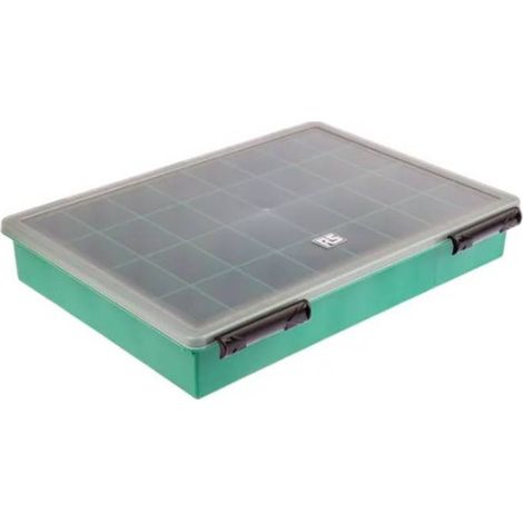 Boite compartimentée RS PRO, 32 Compartiments, Plastique, 57mm x 338mm x 260mm ( Prix pour 1 ) (1/2)