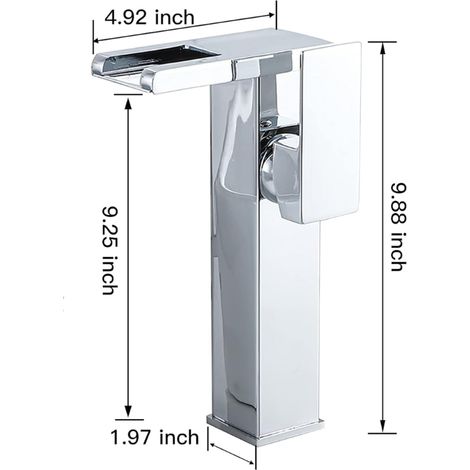 Rubinetto da bagno cromato con illuminazione LED a cascata tricolore, maniglia singola, lavabo a foro singolo, montaggio su piano, WC alto - ALTRO (1/4)