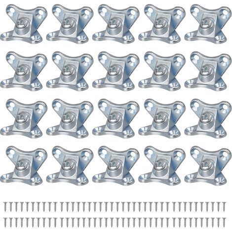 Lot de 20 petites entretoises d'angle amovibles en alliage de zinc Papillon Code d'angle robuste Installation facile Équerres métalliques à angle droit Ferrures de meubles