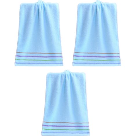 3 serviettes de bain 33 x 73 cm, coton, absorbantes, séchage rapide, pour salle de bain cuisine spa (1/5)