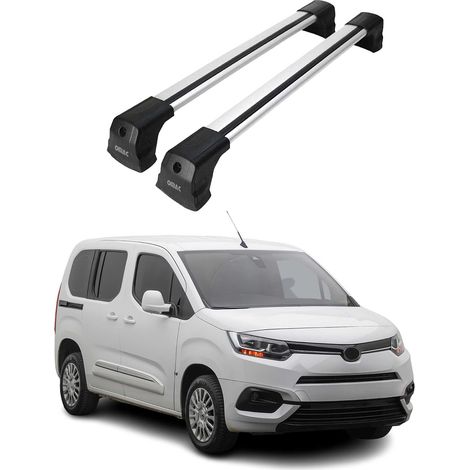 OMAC Barres de toit compatibles avec Toyota Proace City 2019-2026 – 2 barres – Antivol inclus – Aluminium Argent (1/4)