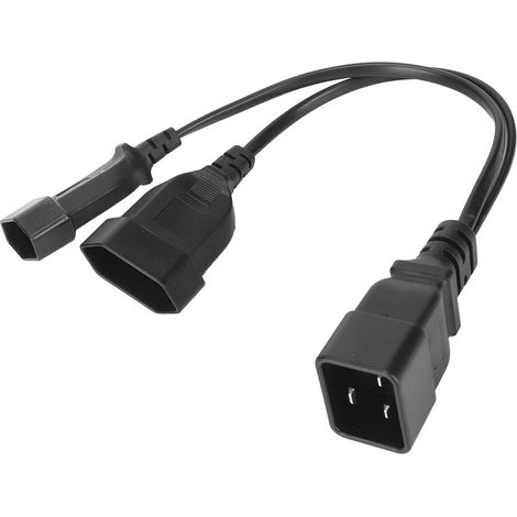 Câble d'alimentation fendu double prise UE vers IEC320 C20 femelle vers mâle, 125-250V, 32cm, adaptateur secteur Y (1/5)