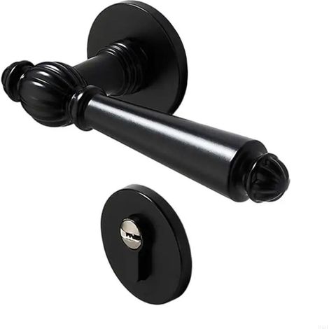 Poignée de porte statique rétro en bois, sans barillet, 145 mm, noire (1/5)