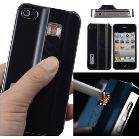 Coque - Couverture pour Iphone 4 / 4S / 5 / 5s avec briquet intégré Couleur: Doré - Modéle: Iphone 4/s (1/5)