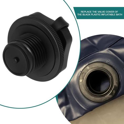 1 couvercle de valve de rechange pour baignoire gonflable, diamètre 23,5 mm, compatible avec Bestway, pièce de rechange Lay-Z-Spa F4C009B en plastique noir (1/4)